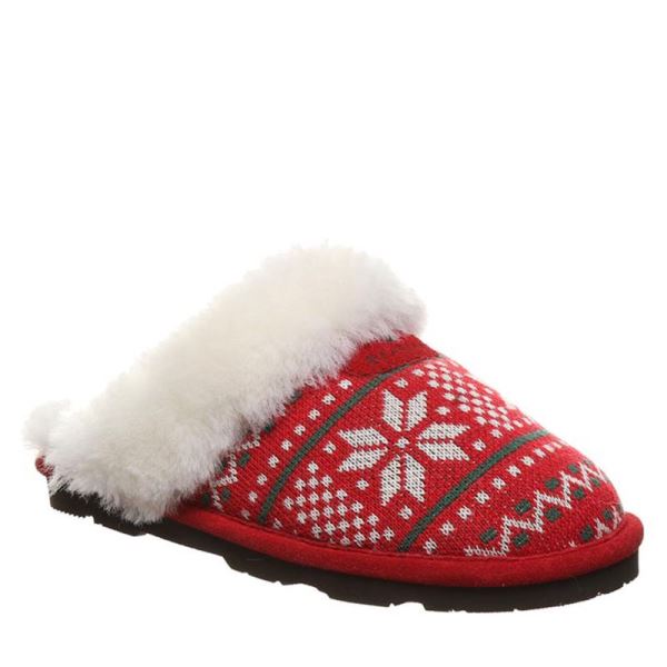 Pantofole Donna Bearpaw Effie Rosse | 5123-SLCQO