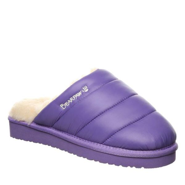 Pantofole Donna Bearpaw Puffy Pantofole Viola | 9378-GNFHK