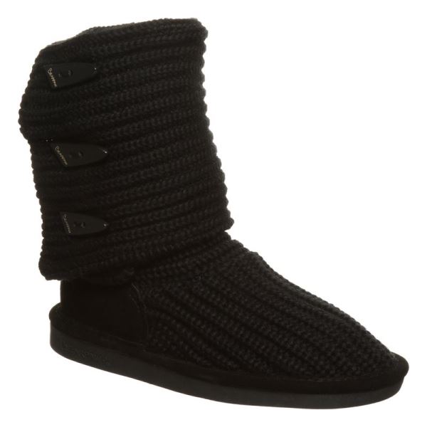 Stivali Donna Bearpaw Knit Alti Nere | 9067-KCTDR